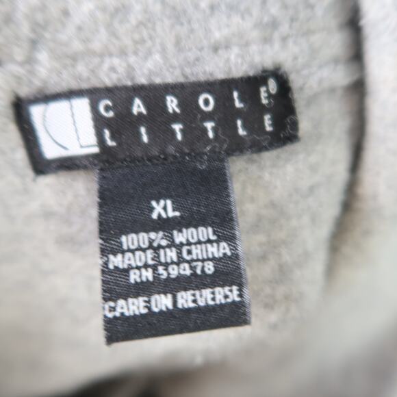 Vintage 90s Carole Little Grey Wool Dolman Sleeve Cape Jacket XL - Picture 4 of 7